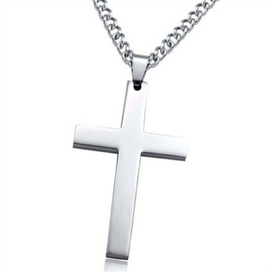 Europeisk och amerikansk personlighet Cross Pendant Men's Necklace hela kvinnors halsband253T