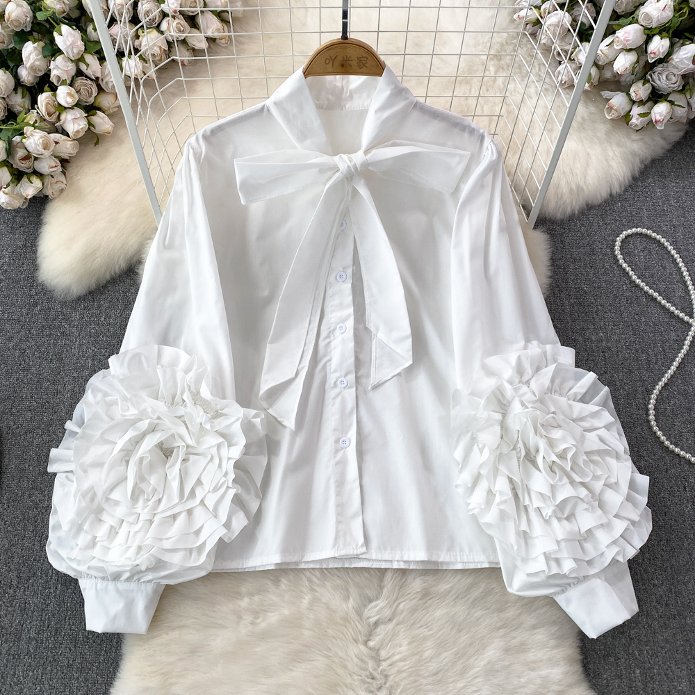 Women's Blouses Female Elegant Bow Slim Chiffon Long-Sleeved Shirt Women 2024 New Fashion Office Lady Top Simple Solid Color Casual Blouses