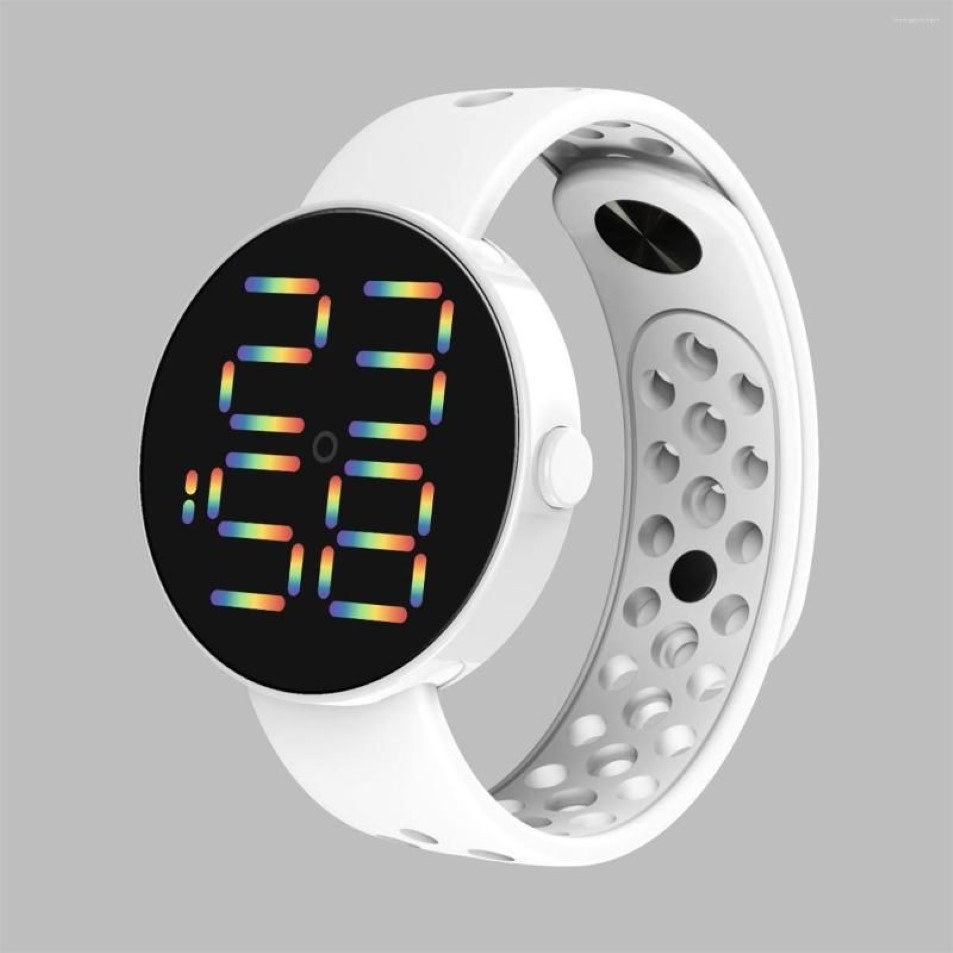 腕時計デジタルウォッチ女性男性2022スポーツ電子腕時計ファッションブルーピンクLEDシンプルなカジュアルレディースクロックモントル269H
