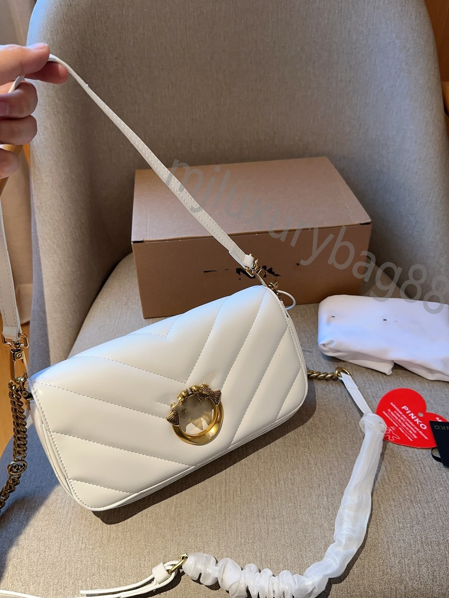 Винтажная дизайнерская сумка на ремне «Ласточка» Женская кожаная сумка через плечо Pinkoism Роскошные дизайнерские классические сумки на цепочке Кожаные сумки на ремне с клапаном
