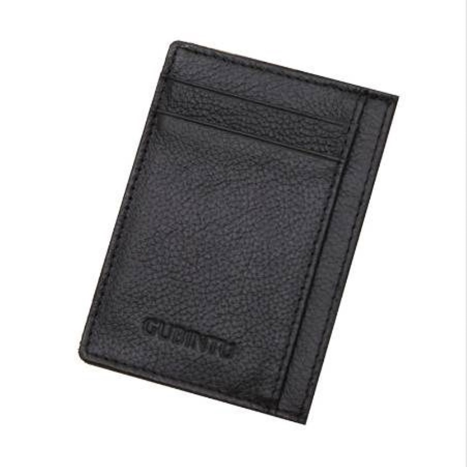 GUBINTU en cuir véritable hommes mince poche avant porte-cartes crédit Super mince mode porte-carte trave portefeuille tarjetero hombre292q