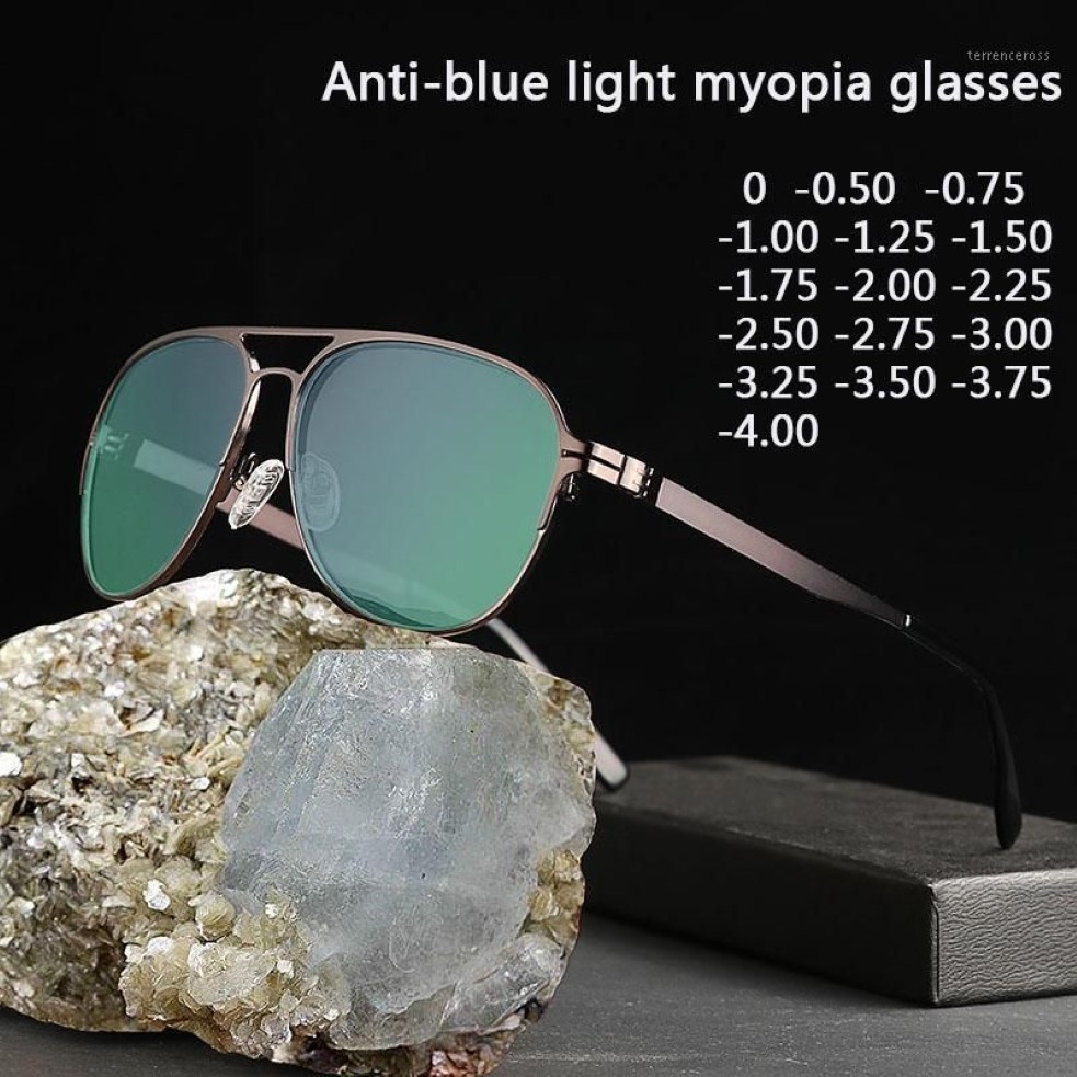 Moda óculos de sol quadros -1 -1 5 -2 -2 5 -3 -3 5 -4 -4 5 retro metal grande quadro miopia óculos para mulheres e homens classi3050