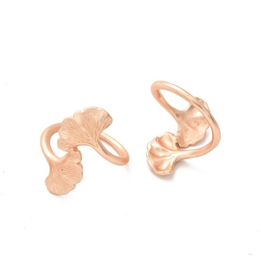 10st Metal Rose Gold Apricot Leaf Servett Ringbord Toppdekoration Servethållare för västerländska bröllopsbanketter etc. 1252o