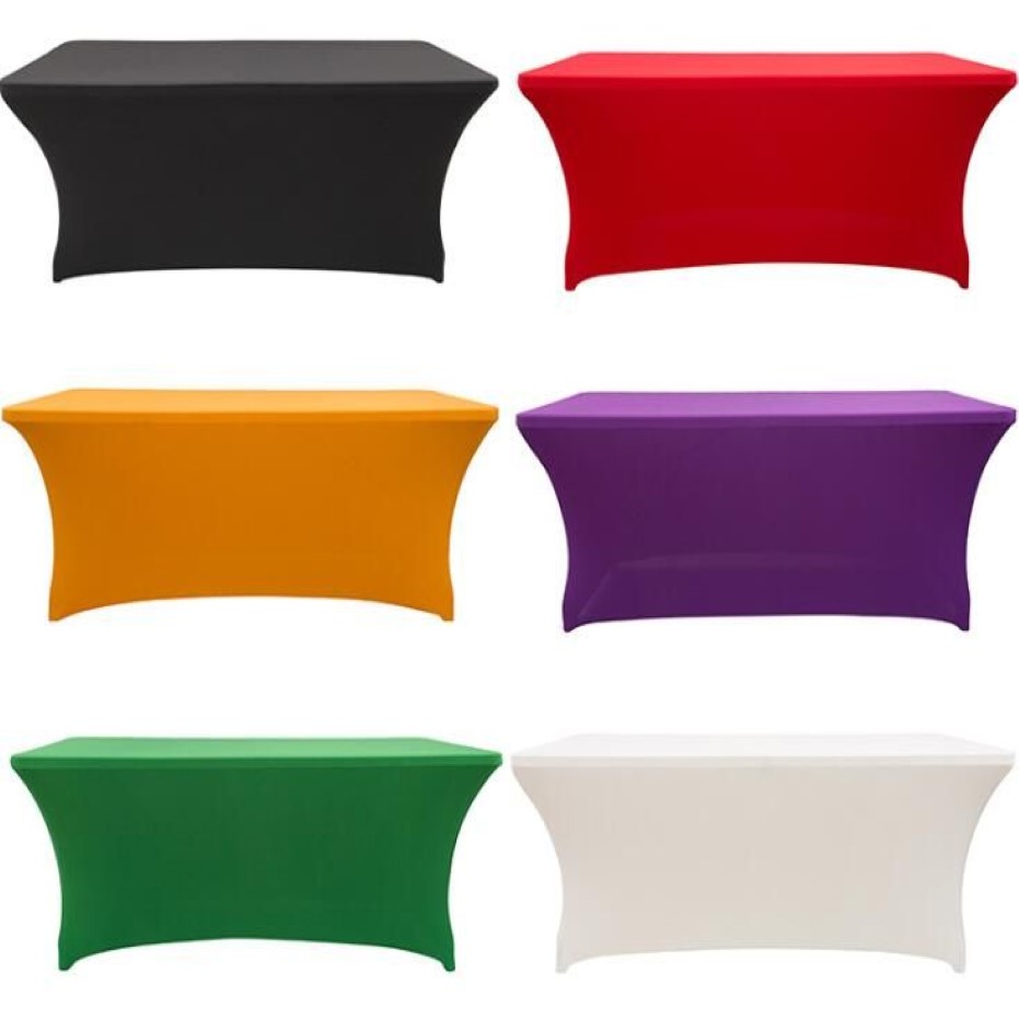 Elastic Lycra Table Cloth Rectangular Fitted Stretch Spandex Wedding Tables Cover or el Event Party Decoration288K