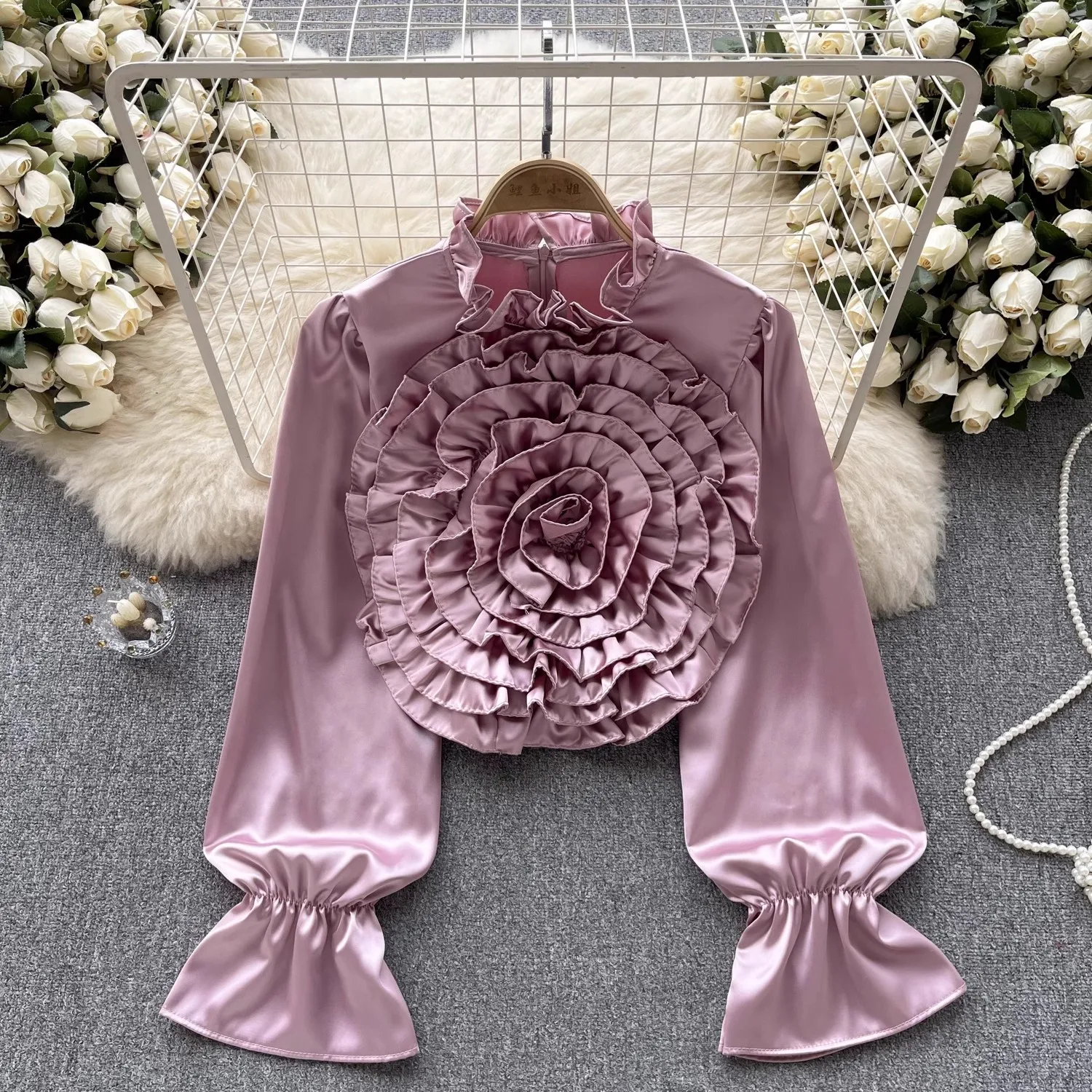 Women's Blouses Ruffles Stain Chiffon Blouse Summer Women Lantern Sleeve Fashion Slim Loose Vacation Ladies Casual Chic Tops 2024