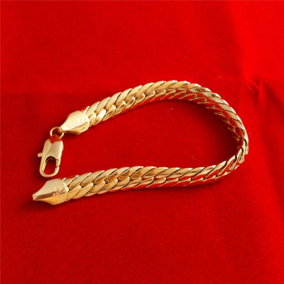 Collane Ciondolo al dettaglio Massiccio oro giallo 18k riempito riempito 24 10mm 85g catena a spina di pesce Collana da uomo GF Jewelry295M