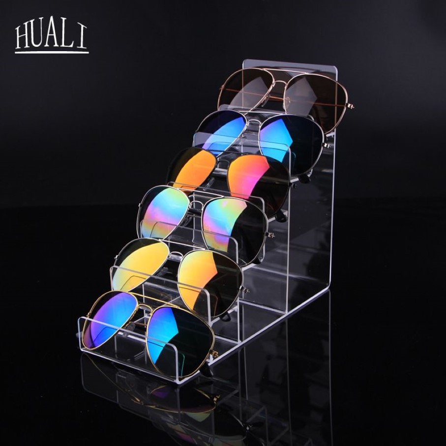 Professional Acrylic transparent Sunglasses Display stand multi-layer Clear Eyeglasses show Rack for jewelry glasses wallet displa234M