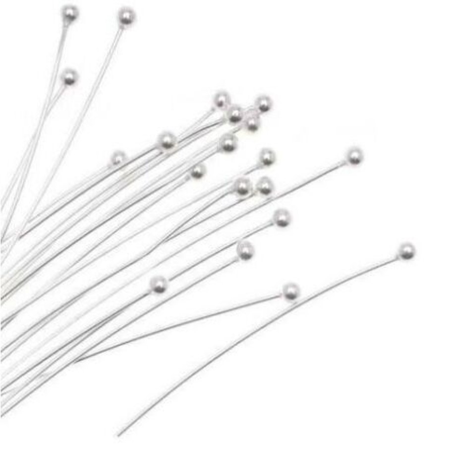 Silver Plated Ball Head Pins For Jewelry Making 18 20 24 26 30 40 50mm296K