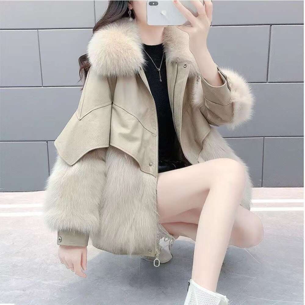 Fur For Women's 2023 Winter New Korean Version Imitation Fox Medium Length Thick Haining Coat 426718