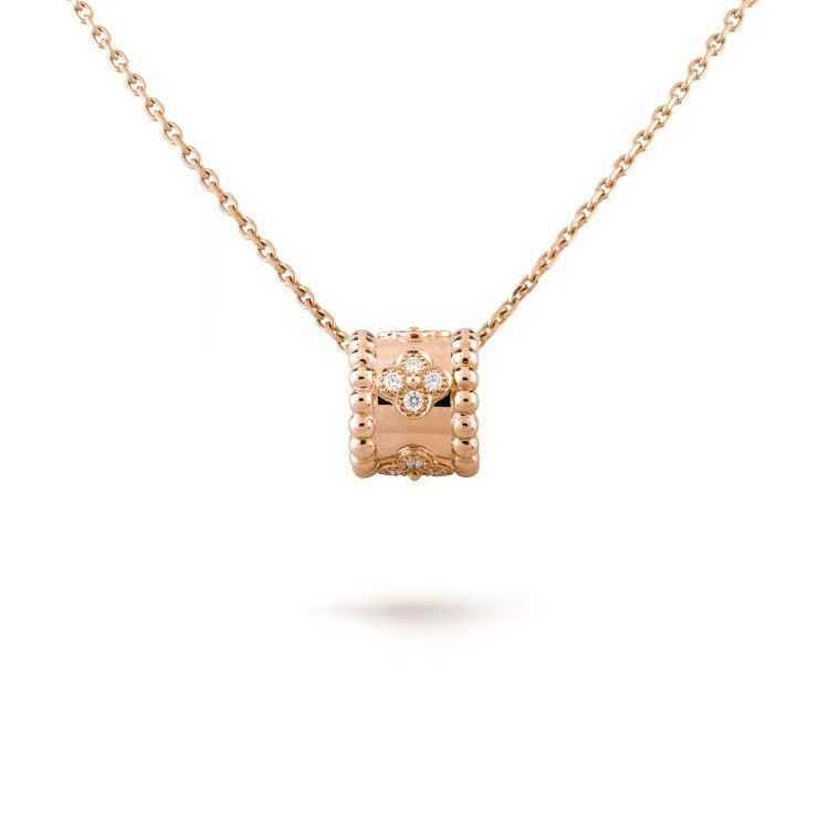 Designer wisiorek Sweet Love Vanca Jade Silver Diamond Bade Cllar Chain 18K Rose Gold Mesh Red Four Leaf Grass Kalejdoskop dla kobiet L73S