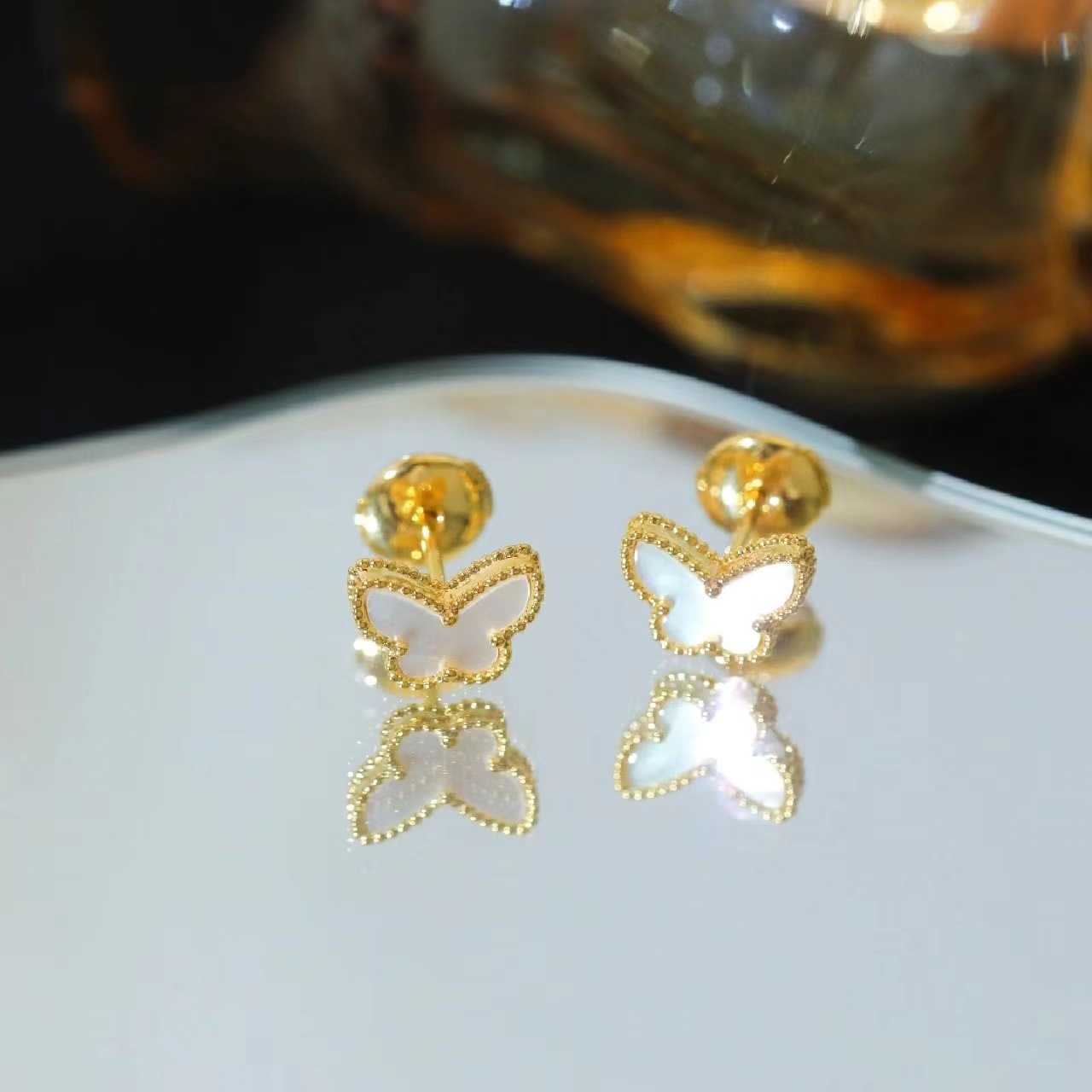 Naszyjnik designerski Vancf Naszyjnik luksus Diamond Agat 18K Gold V Gold Grusted Rose Gold Splated Four Leaf Clover Fritilary Butterfly Naszyjnik dla dziewczyny