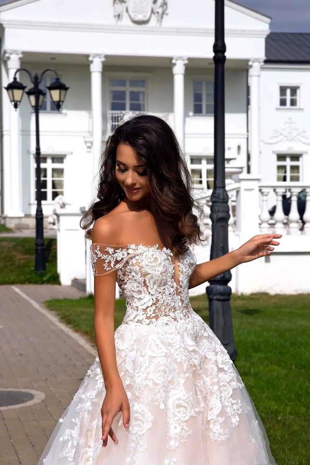 Sexy V-Neck Appliques Lace Beads A-Line Wedding Dress Off Shoulder Backless Bridal 2024 Vestidos De Novia YD
