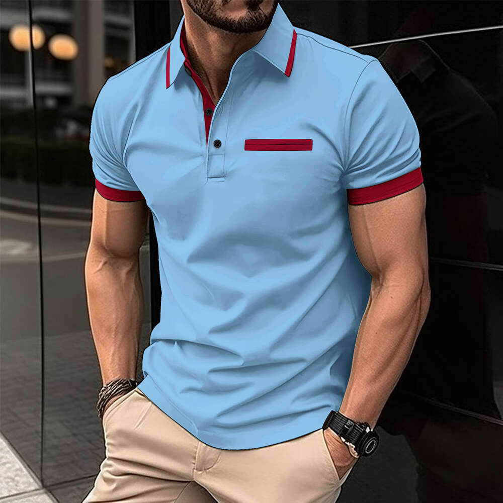 Brand 2023 Summer Printing Polo Shirt Men Business Casual Fashion Solid Breathable Work Short Sleeved T-shirts Camisas De Hombre