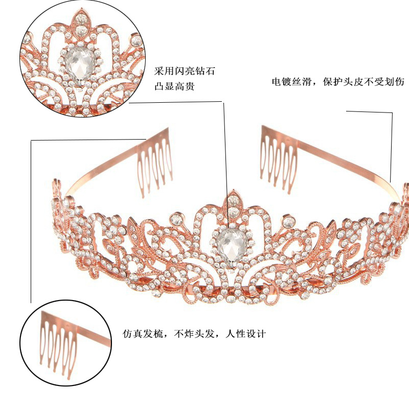 Wedding Bridal Hair Accessories Rhinestone Crystal Bling Tiaras And Wedding Crown With Comb Designer Bride Crown 2439