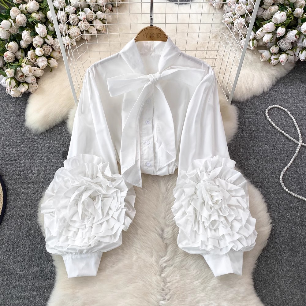 Women's Blouses Female Elegant Bow Slim Chiffon Long-Sleeved Shirt Women 2024 New Fashion Office Lady Top Simple Solid Color Casual Blouses