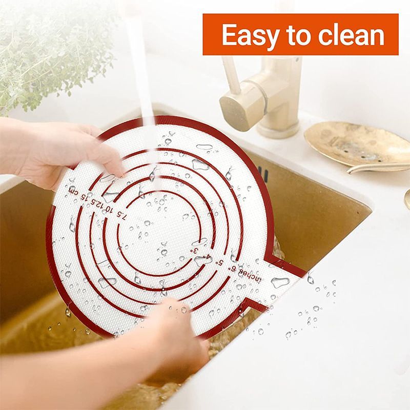 Creative Thickness 0.4MM Silicone Baking Mat Long Handle Sling Non-Stick Bread Kneading Pad Dough Transfer Pad Bakery Supplies Kitchen Cooking Tool