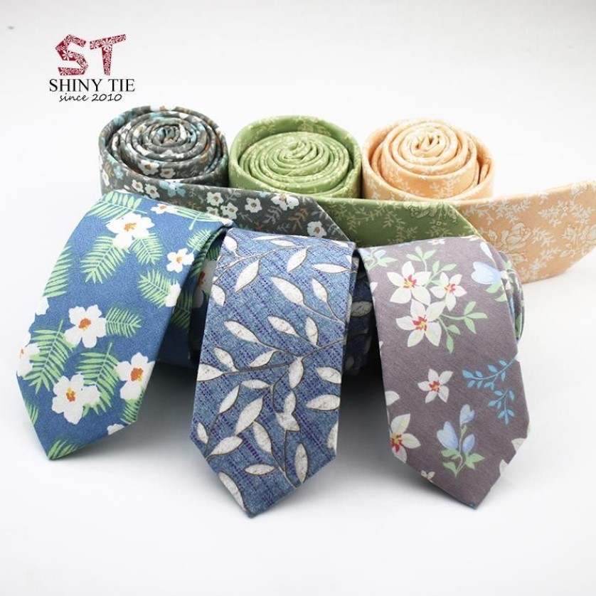 Neck Ties 2021 100% Cotton Tie For Men Business Artificial Slim Small Cravat Skinny Corbatas Party Gift Accessories1259Z