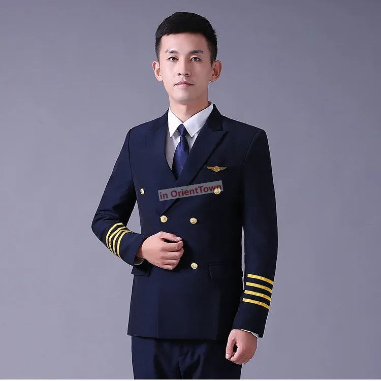 Air China-Uniform für Kapitän und Flugbesatzung. Fluggesellschaft und College-Bekleidung. Performance-Sicherheitsuniform für Herren für jährliche Treffen