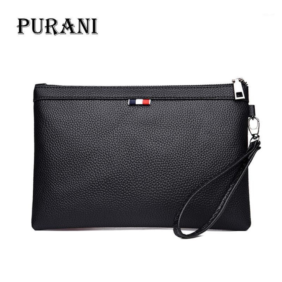 PURANI Black Purses Mens Clutch Bag Casual Handbag PU Leather Men Wallet Simple Man Clutch Purse Big Capacity Men Wallets1250M