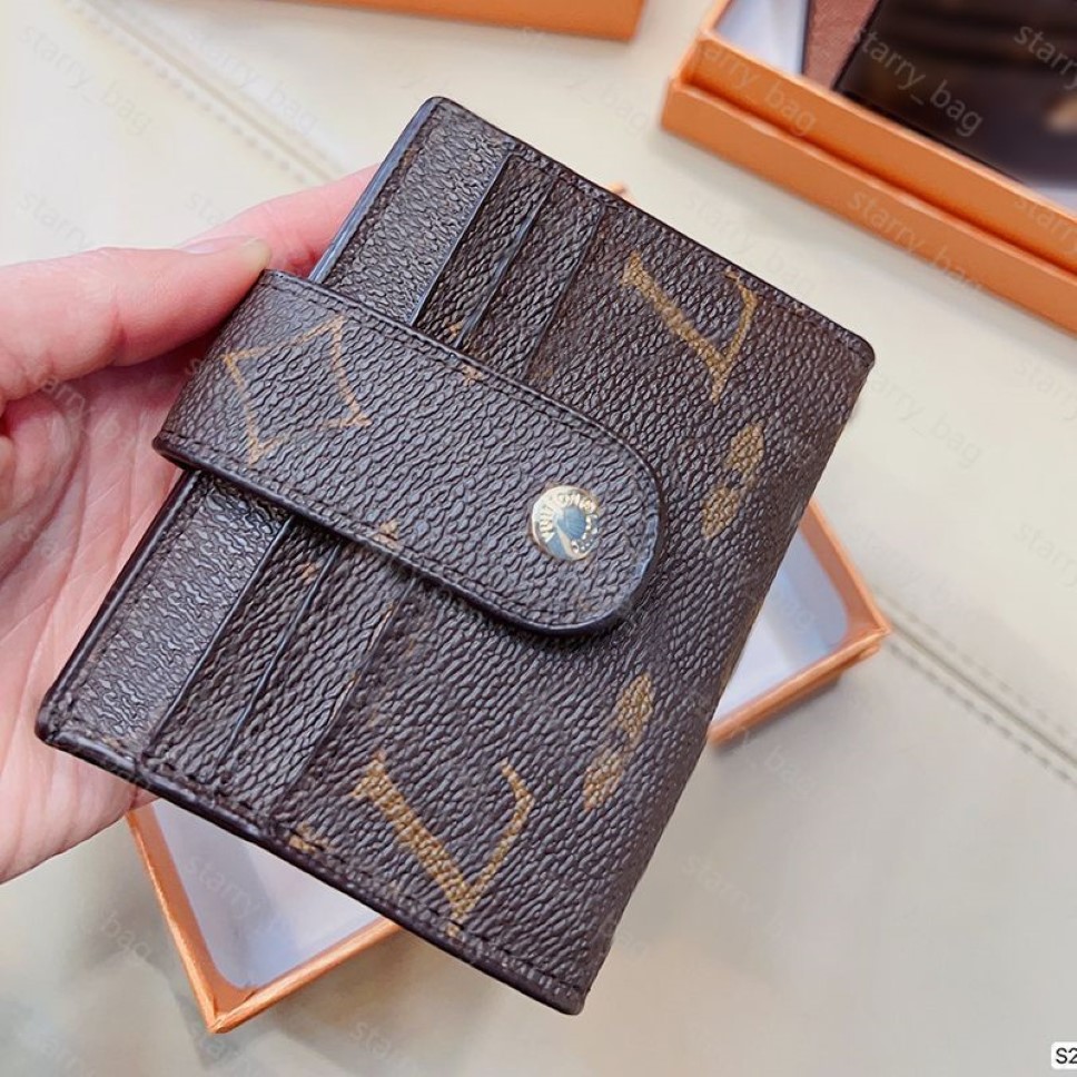 Luxury Designer Card Bags Wallet Mens Clutch Bag Letters Flower Leather Credit Cards Pocket Purses Wallets PU Womens Card Holder B2180