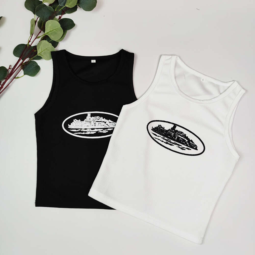 Frauen Ärmellose Weste Qualität U-ausschnitt Print Sport Tank Korsett Crop Tops Casual Grundlegende Leibchen für Weibliche