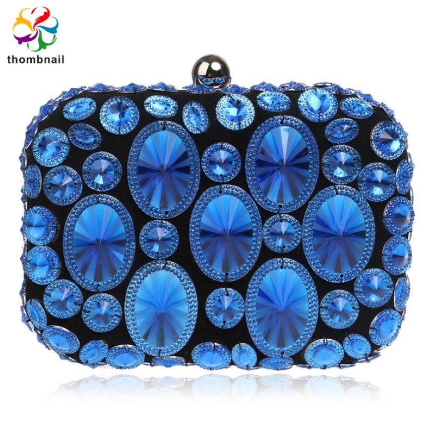 Purple Luxury Crystal Women Evening Bags Clutch Party Purse Ladies Wedding Bridal Diamond Beading Handbag 2020 New1320U