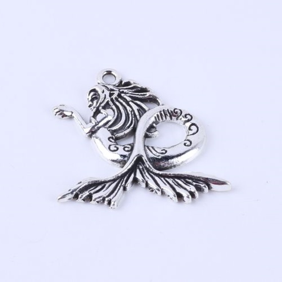 New fashion silver copper retro Mermaid Pendant Manufacture DIY jewelry pendant fit Necklace or Bracelets charm 5399x293f