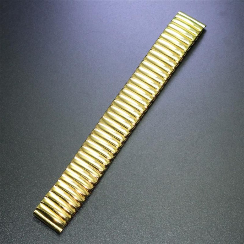 Watch Bands Way Deng - Women Men Golden Stainless Steel Flexible Stretch Watchband Band Strap Bracelet Cuff Bangle 18mm 20 Mm Y095249z