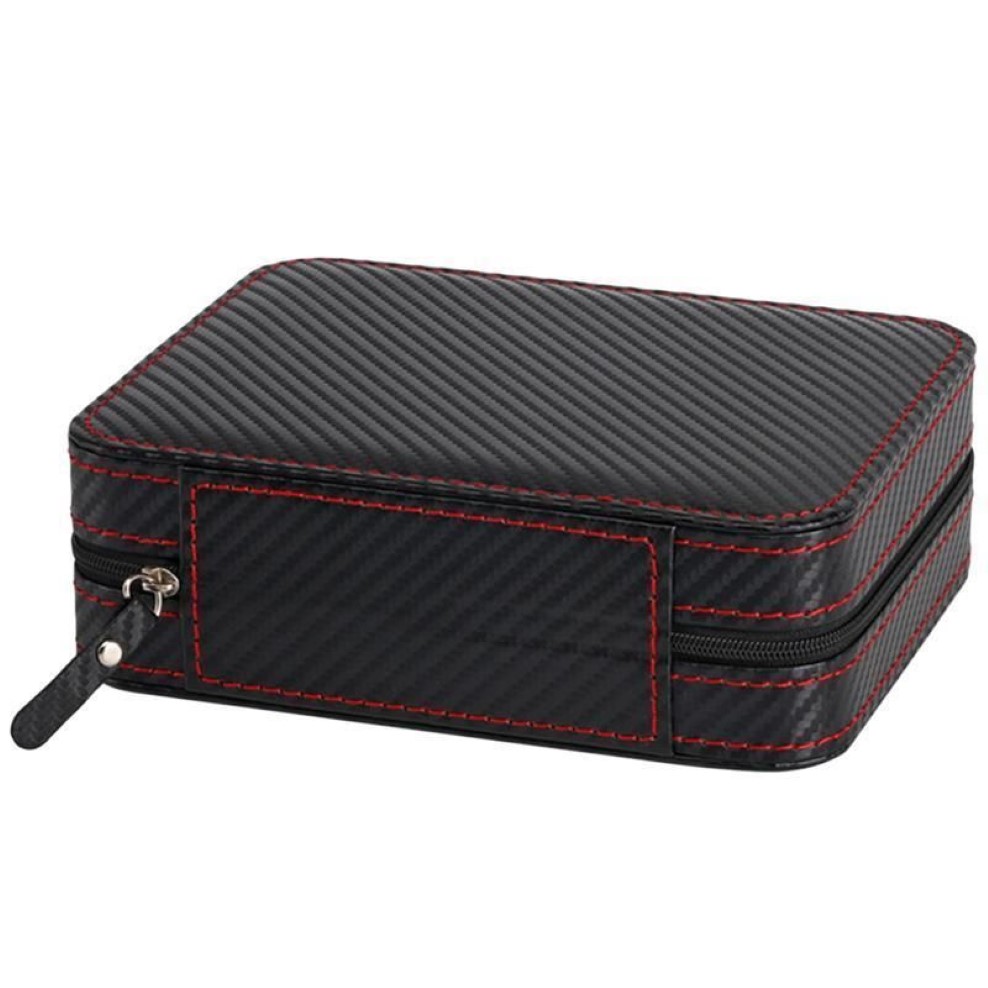 Watch Boxes & Cases 4 Slot Portable Carbon Fiber PU Leather Zipper Storage Bag Travel Jewlery Box Case Personalized Gift Black2376