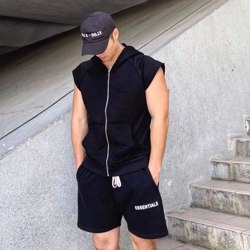 2024 New Solid Color American High Street Casual Vest Tops Men's Heavy Loose Large Size Sleeveless Cardigan Sweater Men's Trend 1