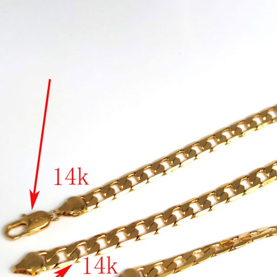 Hip Hop Rappers 8mm 24inch 14K stämplade solid fina guld GF Cuban Chain Fashion Necklace245J