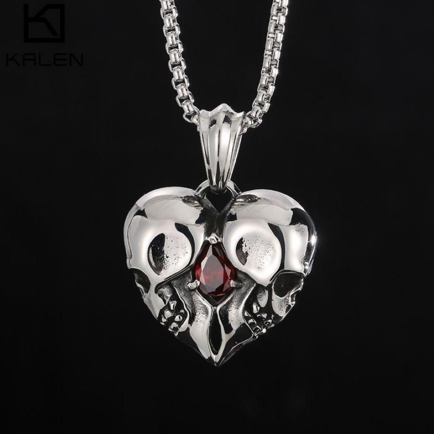 Pendant Necklaces Mens Stainless Steel Necklace Fangs Skull Mask Retro Gothic Punk Style Monster Jewelry GiftPendant280h