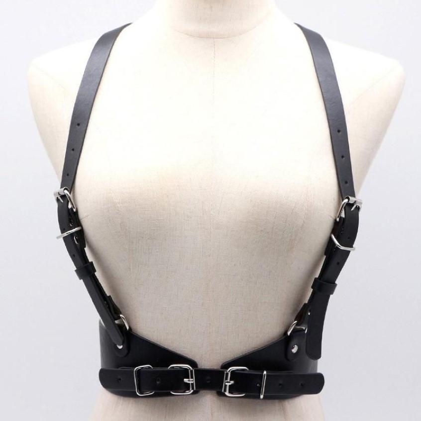 Cinture Moda Pu Leather Body Bondage Stile Punk Femminile Harajuku O-Ring Giarrettiere Cintura Cage Sculpting Harness Waisband Strap Suspend267M