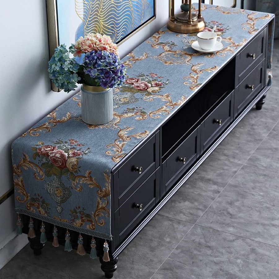 Proud Rose European TV Cabinet Cover Cloth Tassel Tablecloth Table Runner Household TV Ark Dustproof Cover Dresser 201120264L