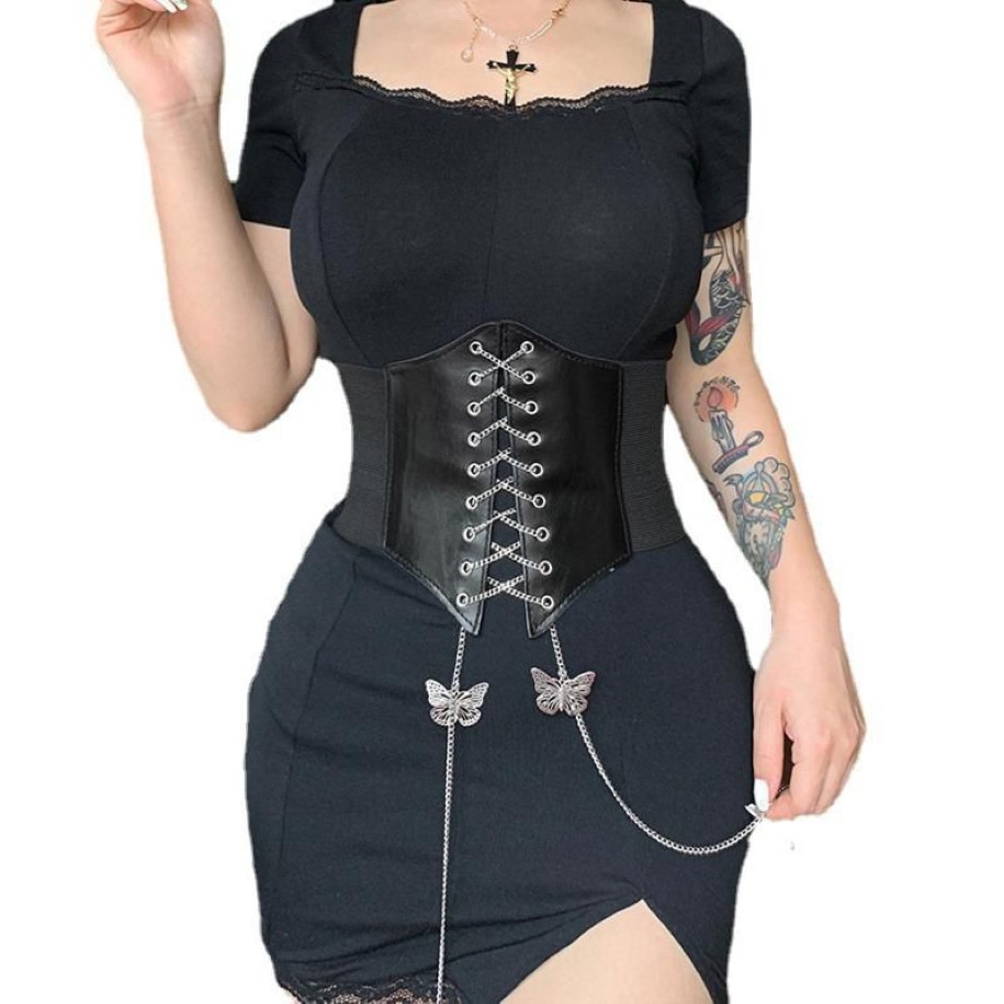 Riemen Sexy Corset Underbust Vrouwen Gothic Top Curve Shaper Modellering Riem Afslanken Taille Riem Kant Korsetten Bustiers Zwart White230w