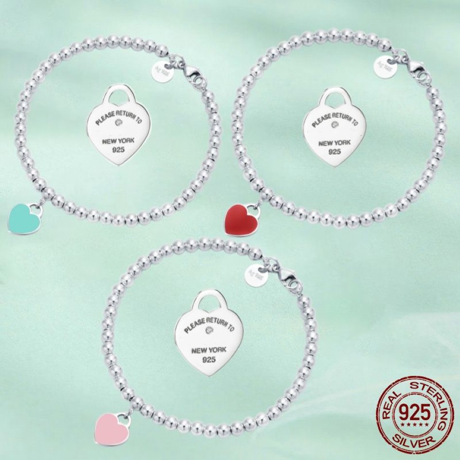 T Designer coeur pendentif tag bracelet boucles d'oreilles femmes marque de luxe bijoux classique mode 925 argent sterling or rose 18k 265K