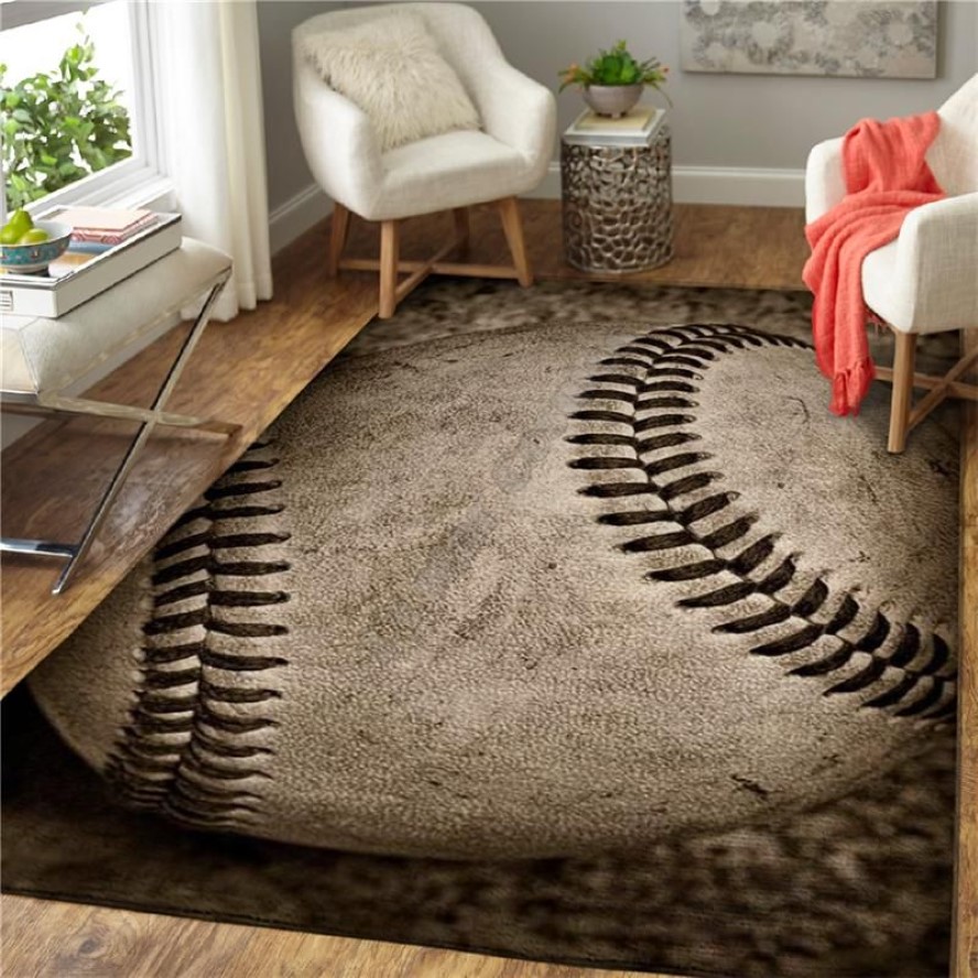 Baseball wydrukowane dywan kwadratowy anty-skid mata podłogowa 3D dywan bez poślizgu jadalnia mieszka