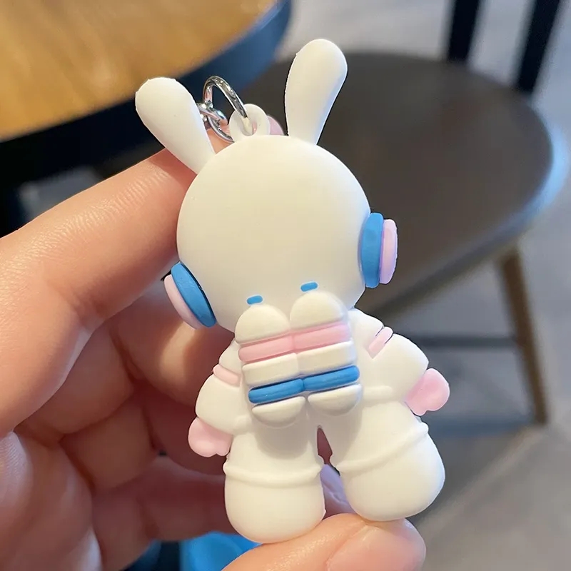 2024 Cartoon Puppe Raum Kaninchen Schlüsselanhänger Nette Kreative Rucksack Anhänger Astronaut Tasche Anhänger Mädchen Lieblings Geschenk Kawaii Plüsch Schlüsselbund