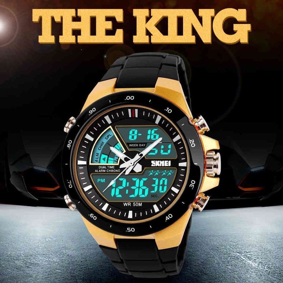 Skmei Sport Watch Men Army Dive Casual Alarm Clock Analog Waterproof Military Chrono Dual Display Wristwatches Relogio Masculino X276R