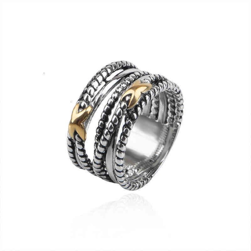 18k Gold Cross Ring Designer Classic Ed Fashion Rings Double X Wire Jewelry for Men Kvinnor flätat vintage kopparengagemang A298W