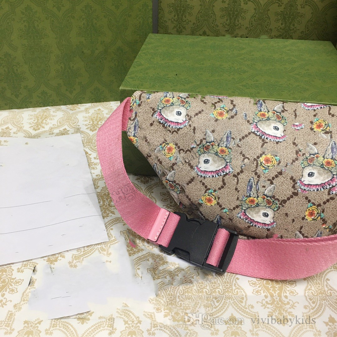 Designer enfants lapin lettre imprimé sac banane INS enfants dessin animé lapin poitrine sacs à dos sacs de taille garçons filles sac décontracté épaule unique S1173