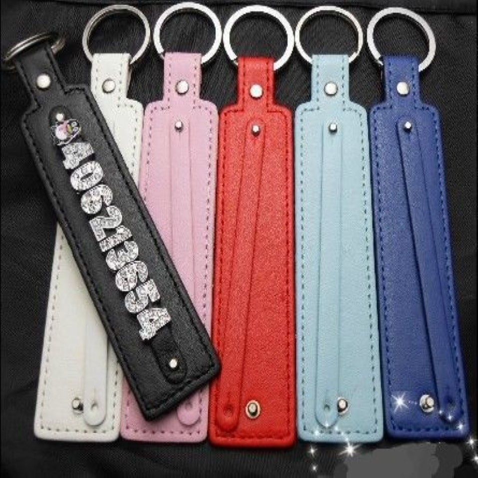 PU leather Key chain fit for 8mm side letters and slide charms290L