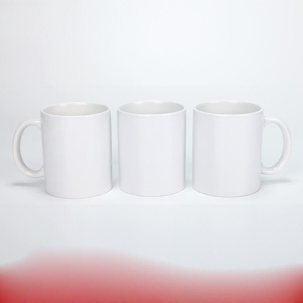 Entrepôt américain 11oz Sublimation Tasse en céramique Poignée Tasse à café Gobelets vierges Personnalité DIY Boîte individuelle Transfert thermique White2805