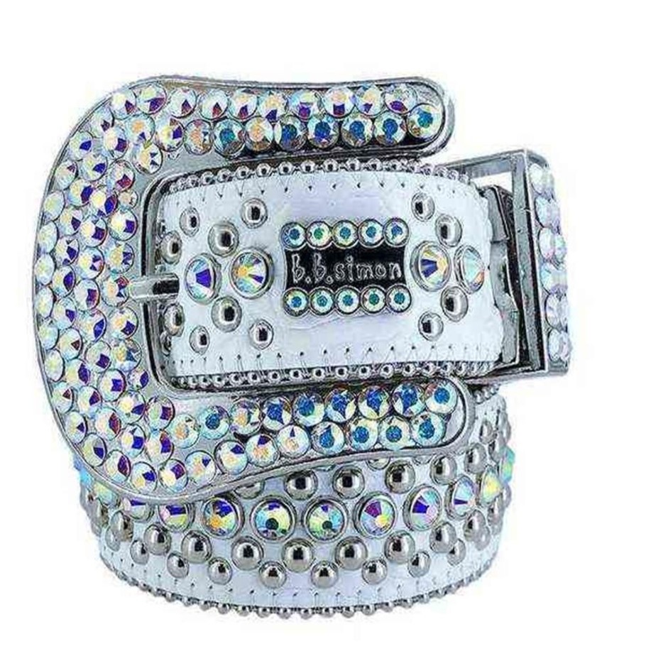 Bb 2022 Riem Designer Simon Riemen voor Mannen Vrouwen Glanzende diamanten riem wit cintura uomo boosluxurygoods 0000258W287J