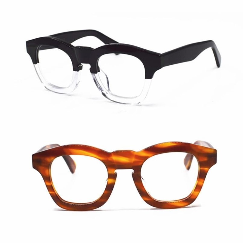 ファッションサングラスフレーム日本手作りイタリア酢酸眼鏡透明レンズメガネフルリム1960'sfashion276n