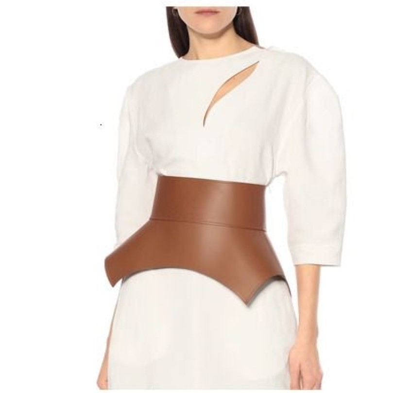 Fashion arc design style waist seal waist corset type cowhide wide waist seal leather coat sheepskin wide belt 220509218G