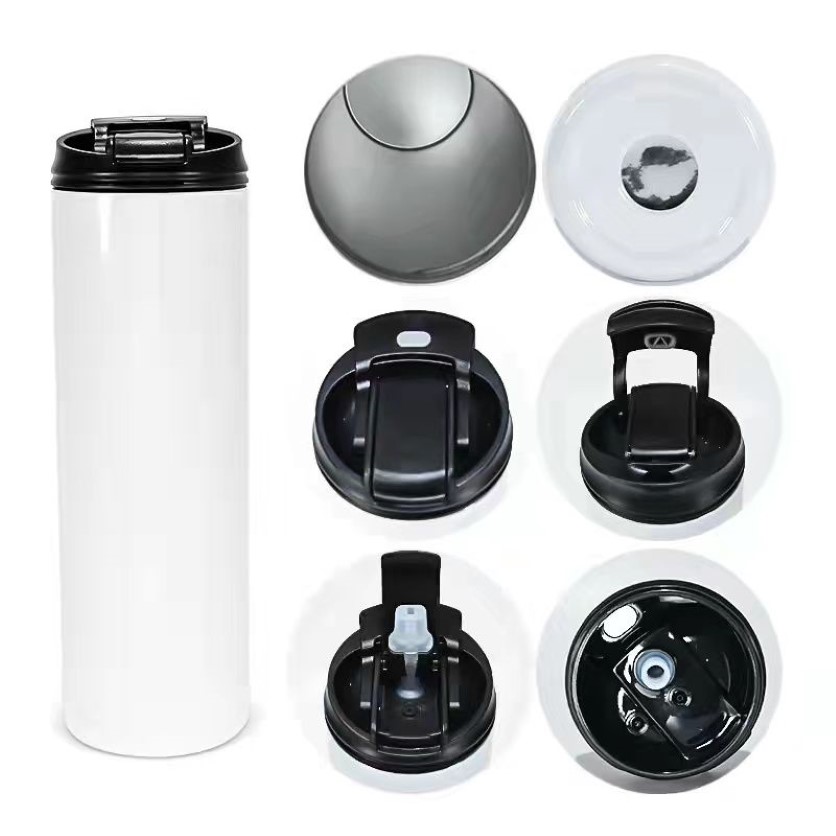 Almacén local de EE. UU. Vaso de sublimación regular de 20 oz Vasos rectos y delgados con tapa negra 2 en 1 con tapa para sorber de acero inoxidable st2734