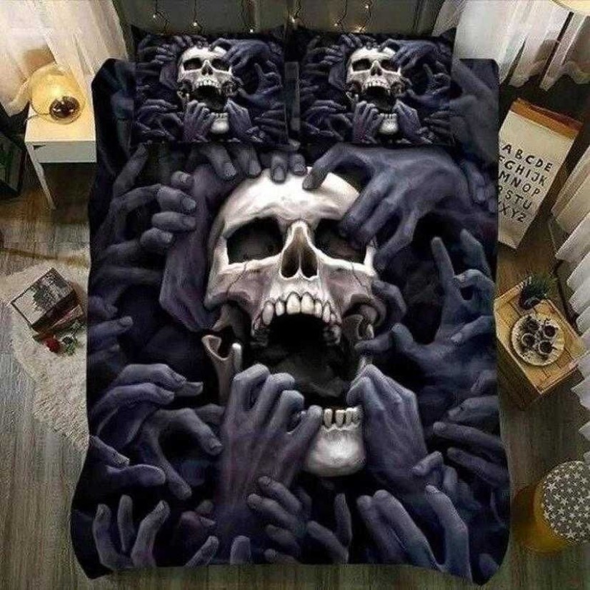 Fanaijia 3d Flower Bedding Set Queen Size Sugar Skull Duvet Cover with Pillowcase Twin Full King bedroom comforter set 210615259G