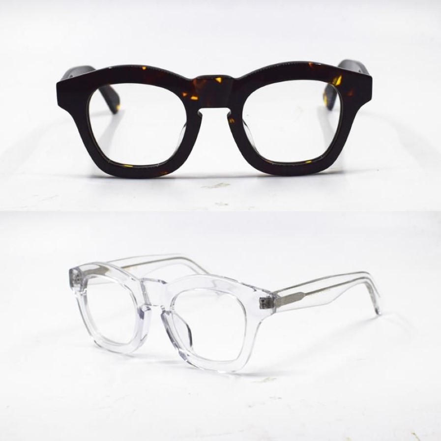 Lunettes de soleil à la mode, montures japonaises faites à la main en acétate d'italie, verres à verres transparents, jante complète des années 1960, Fashion276n