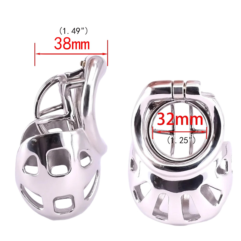 Super Small Male Cock Cage Stainless Steel Arc Penis ring Dick Bondage Full Wrapped Scrotum Chastity Device Sex Toys For Men